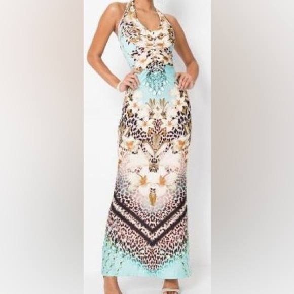 VENUS Dresses & Skirts - Venus Halter Floral & Animal Print Maxi Dress - Medium